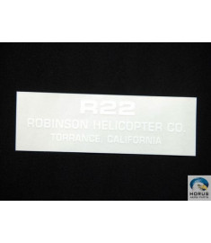 Decal "R22 Robinson Helicopter..." - Robinson - A654-37