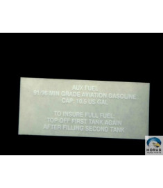 Decal "Aux Fuel 91/96 Min. Grade..." - Robinson - A654-77
